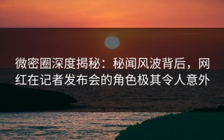 微密圈深度揭秘：秘闻风波背后，网红在记者发布会的角色极其令人意外