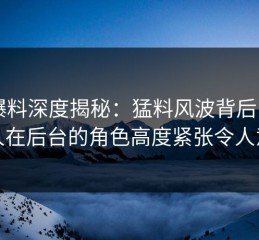 51爆料深度揭秘：猛料风波背后，当事人在后台的角色高度紧张令人意外
