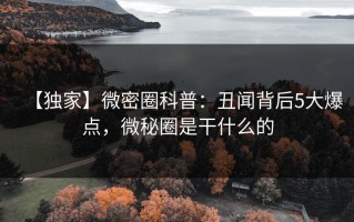 【独家】微密圈科普：丑闻背后5大爆点，微秘圈是干什么的