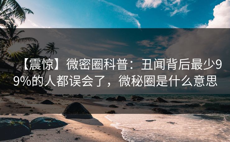 【震惊】微密圈科普：丑闻背后最少99%的人都误会了，微秘圈是什么意思
