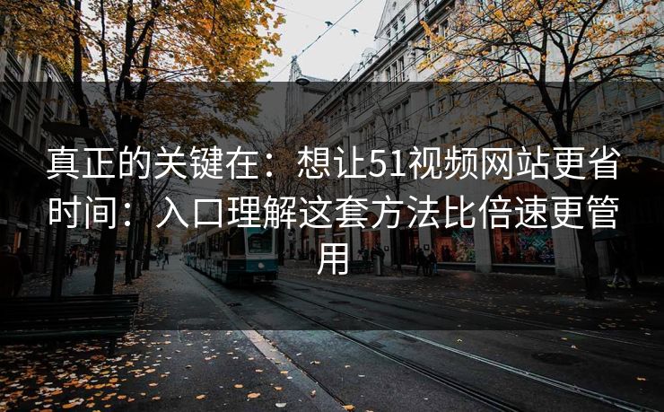 真正的关键在：想让51视频网站更省时间：入口理解这套方法比倍速更管用